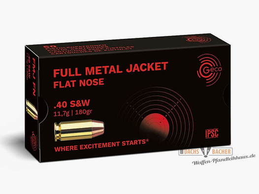 GECO .40 S&W FMJ-FP Full Metal Jacket Flat Nose 11,7g/180gr 50 strzałów