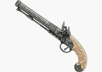 Pistola de chispa con empuñadura blanca