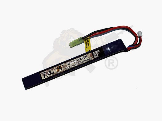 Bears- Power Airsoft LiPo Akku 7.4V 1200mAh, 25C Stick Type - Mini Tamiya