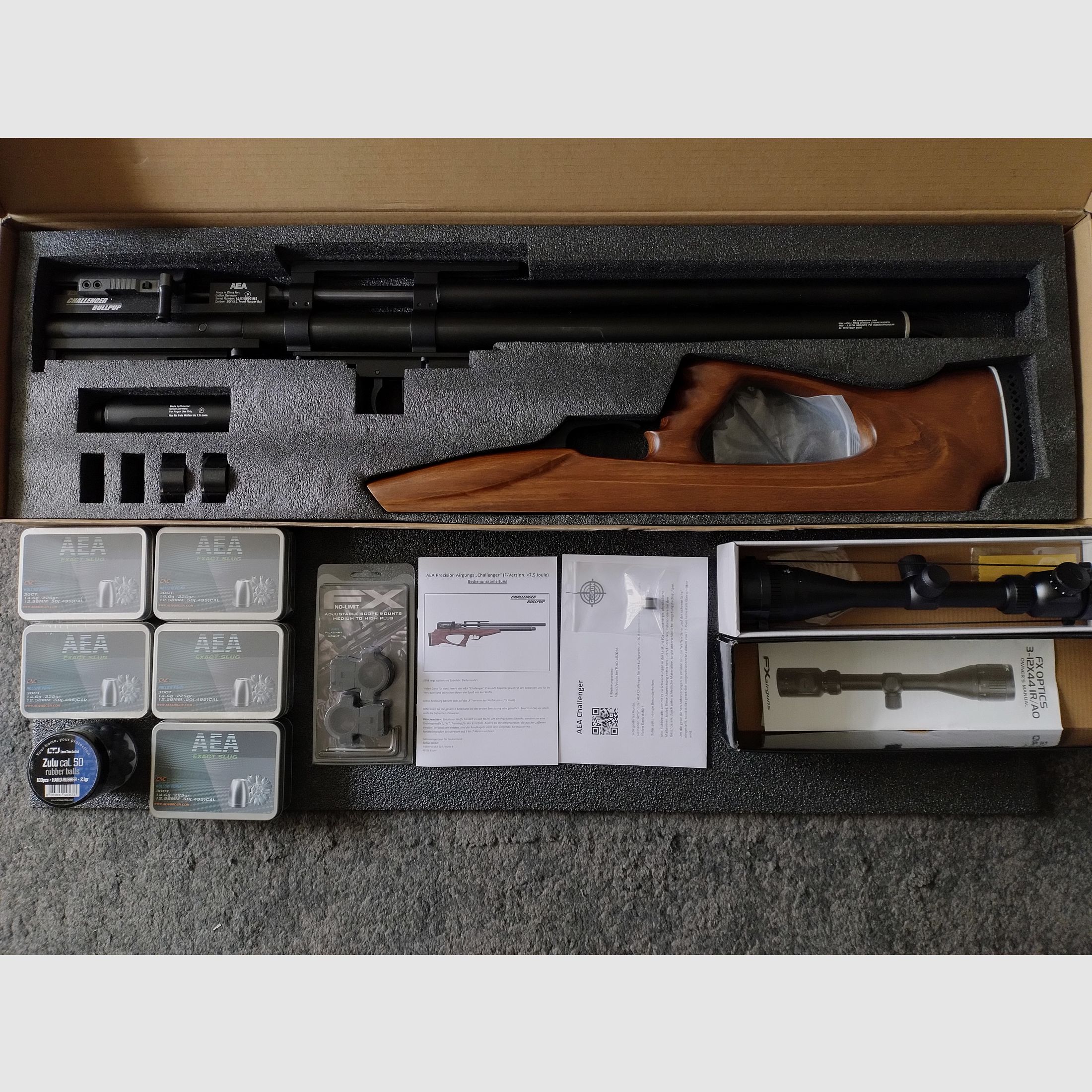 AEA Challenger Kaliber.50 Repetier-Luftgewehr Komplettpaket