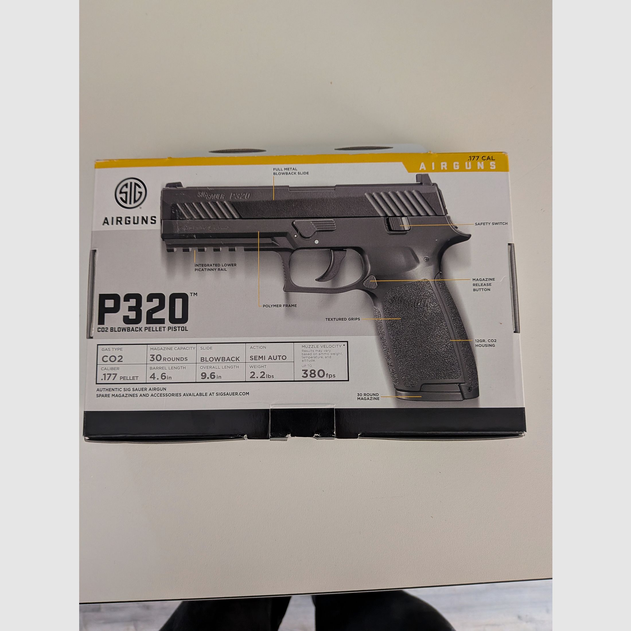 Pistola de retroceso de CO2 Sig Sauer P320