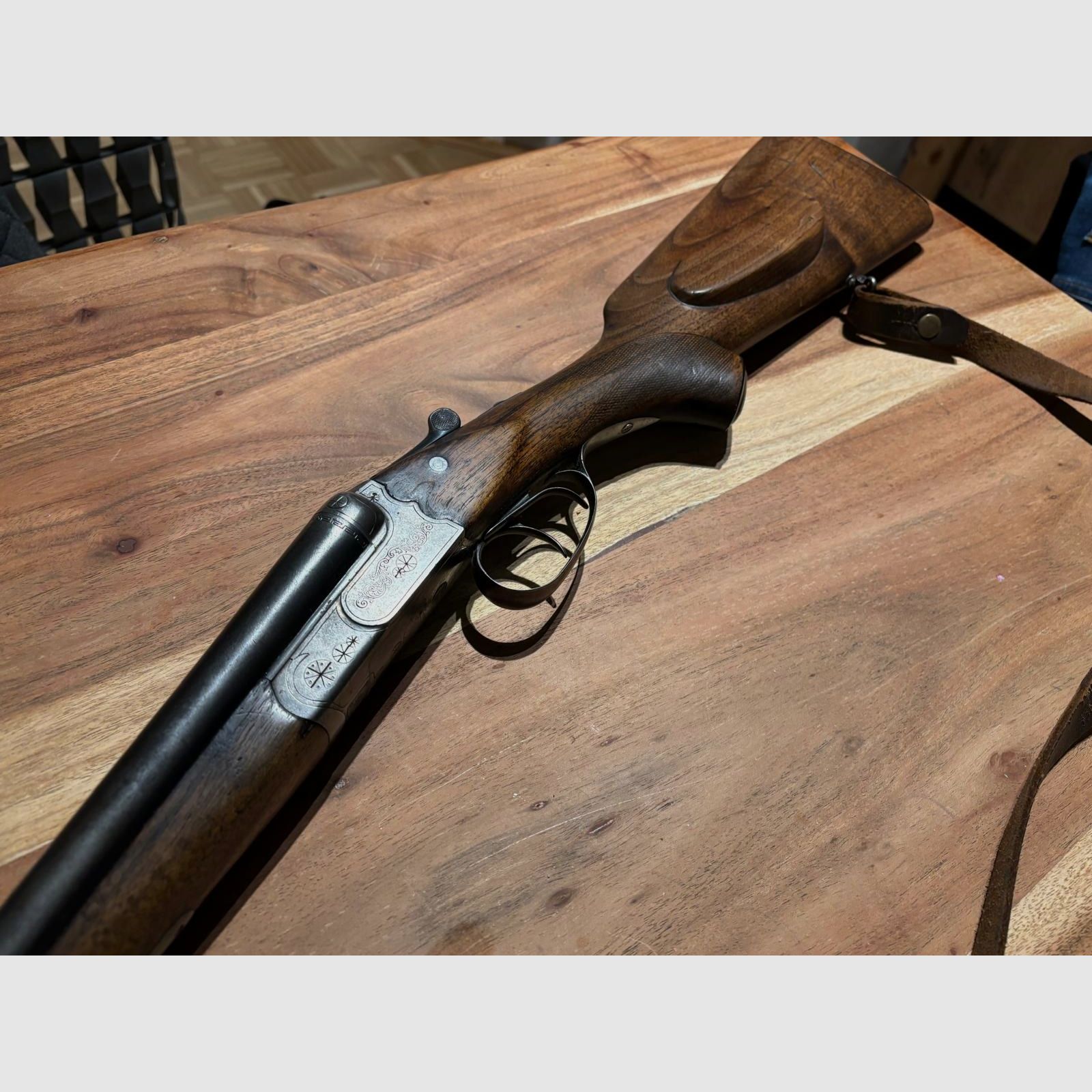 DF   Double-barrel shotgun Simson Suhl cal.  16/70  with double trigger