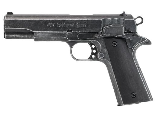 Schreckschuss Pistole Melcher ME 1911 Sport antik look Holzgriffschalen Kaliber 9 mm P.A.K. (P18)