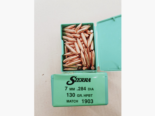 7mm/.284/130 grs #1903# Sierra HPBT Geschosse 100 stk