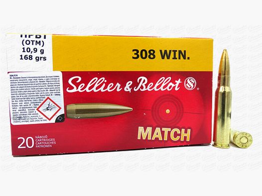 Sellier & Bellot .308WIN ‘Match’ HPBT 168gr
