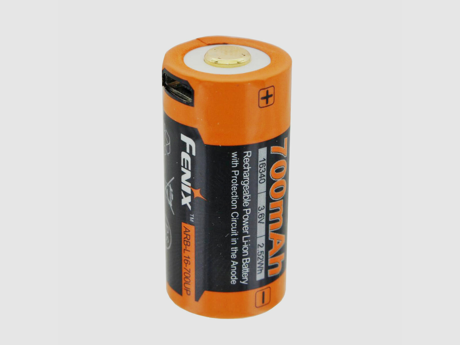 Fenix battery RCR123/16340, LiIon, 3.6V 700mAh