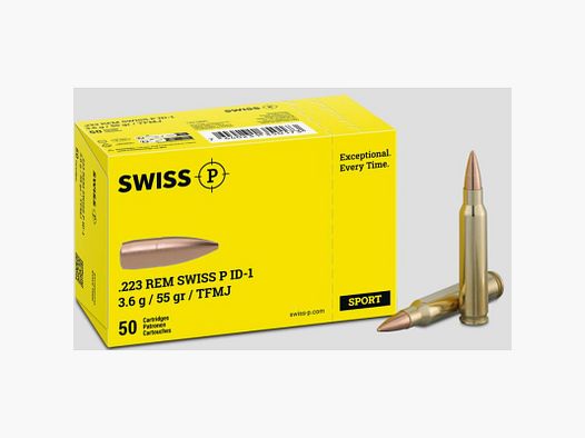 Swiss-P .223 Rem 55 grain FMJ per 50stuks