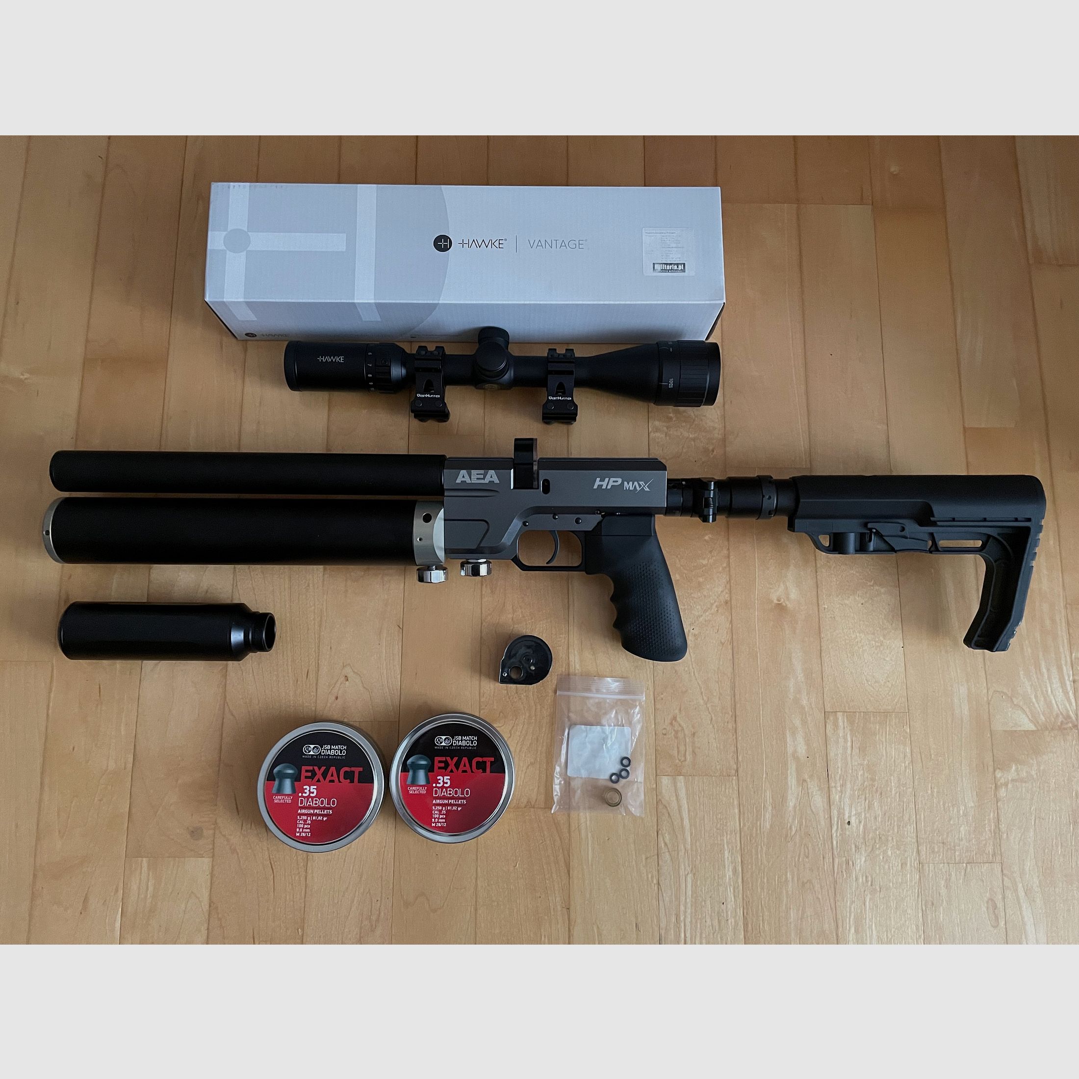 AEA HP MAX MK1 inkl Zielfernrohr Schalldämpfer und Munition