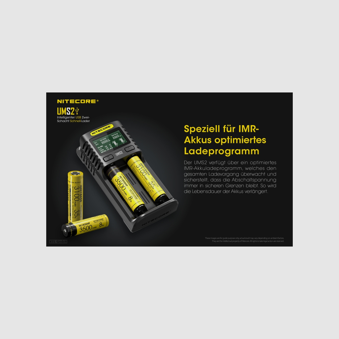 Nitecore UMS2 USB Schnell Ladegerät