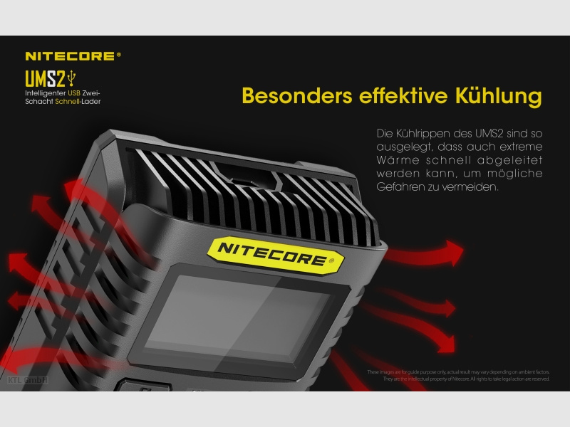 Nitecore UMS2 USB Schnell Ladegerät