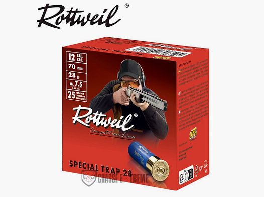 25 Cartucce ROTTWEIL Special Trap 28g Cal. 12/70 PB 7,5