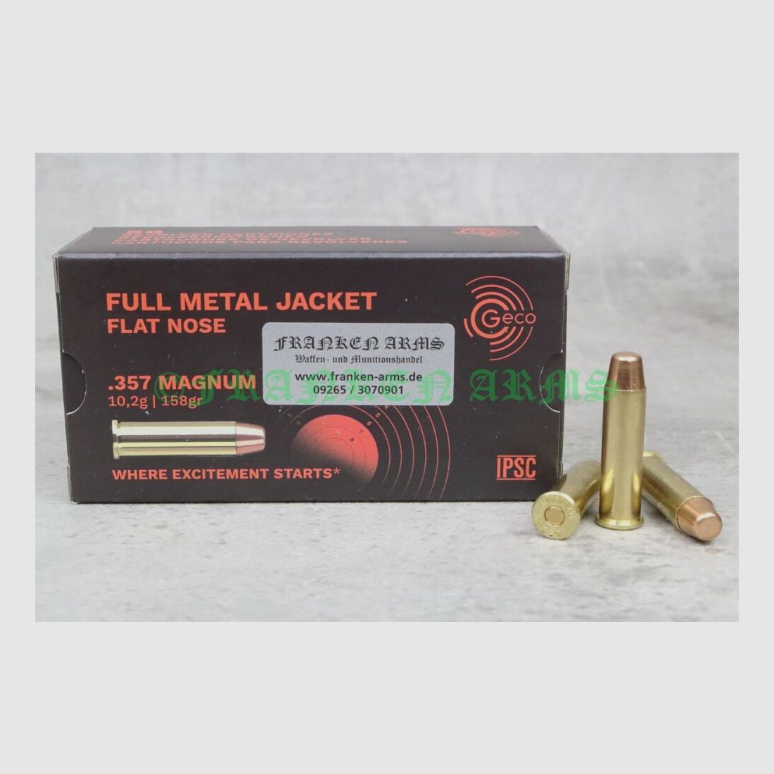GECO .357 Mag. Full metal jacket 158gr. 10.2g 50 pieces quantity discounts