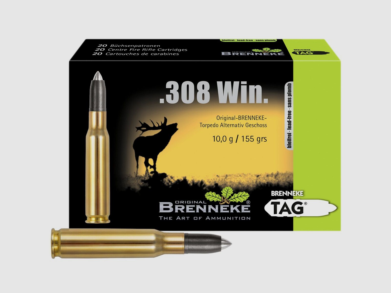 Brenneke .308 Win. TAG sans plomb 10,0g/155grs. – 20 pcs.