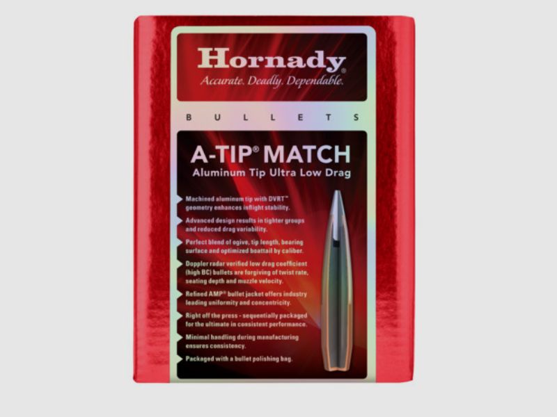 Hornady A-Tip Match Bullets 6.5 mm/.264 153 gr | 100 pieces Item 2638