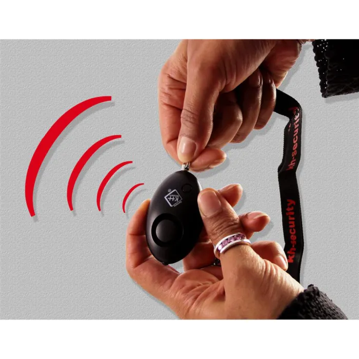 Sleutelalarm in zwart - incl. LED-licht + schouderband, afbeelding 3 van 3
