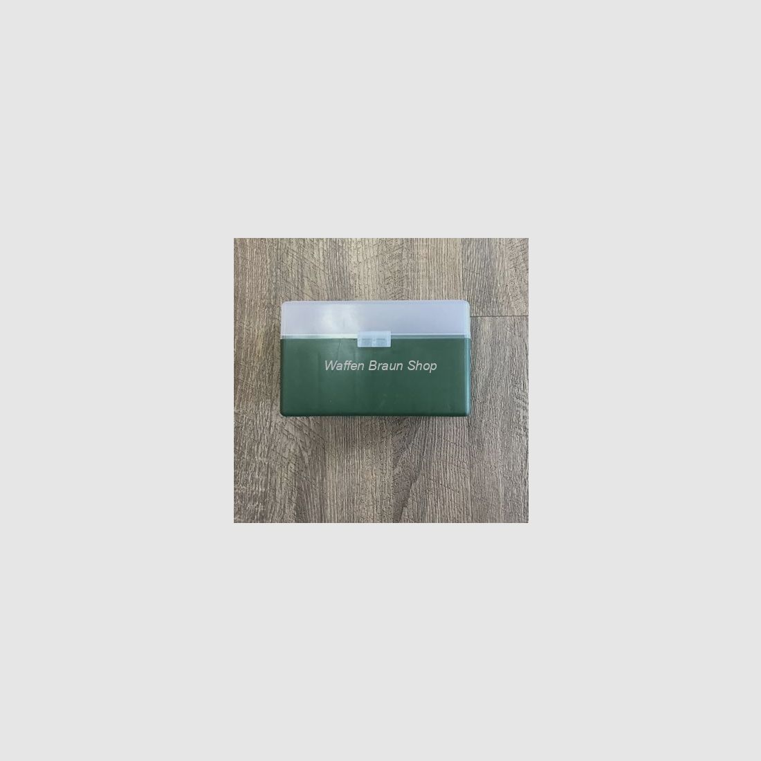 Fritzmann Munitionsbox für 50 Patronen .30-06 . mit Scharniere Grün/Klar