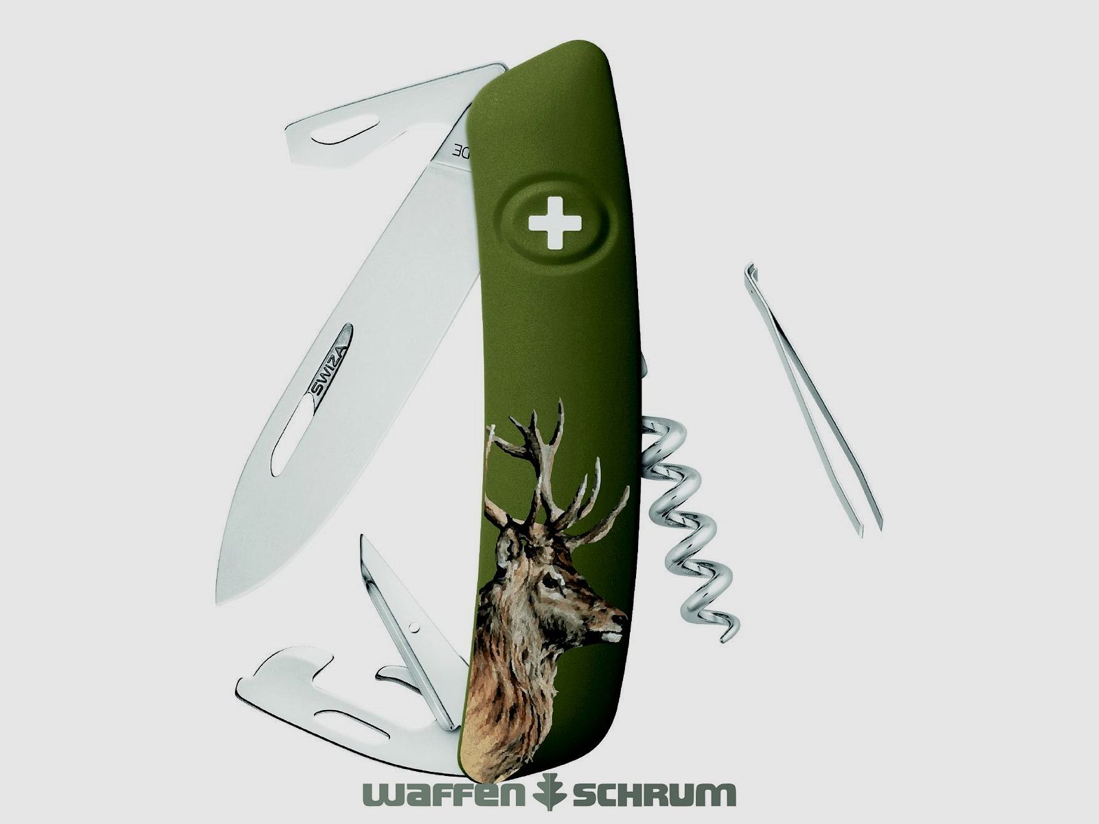 Swiza Klappmesser D05 Hirsch Klingenlänge: 7,5cm - Stahl 440 Klingensperre