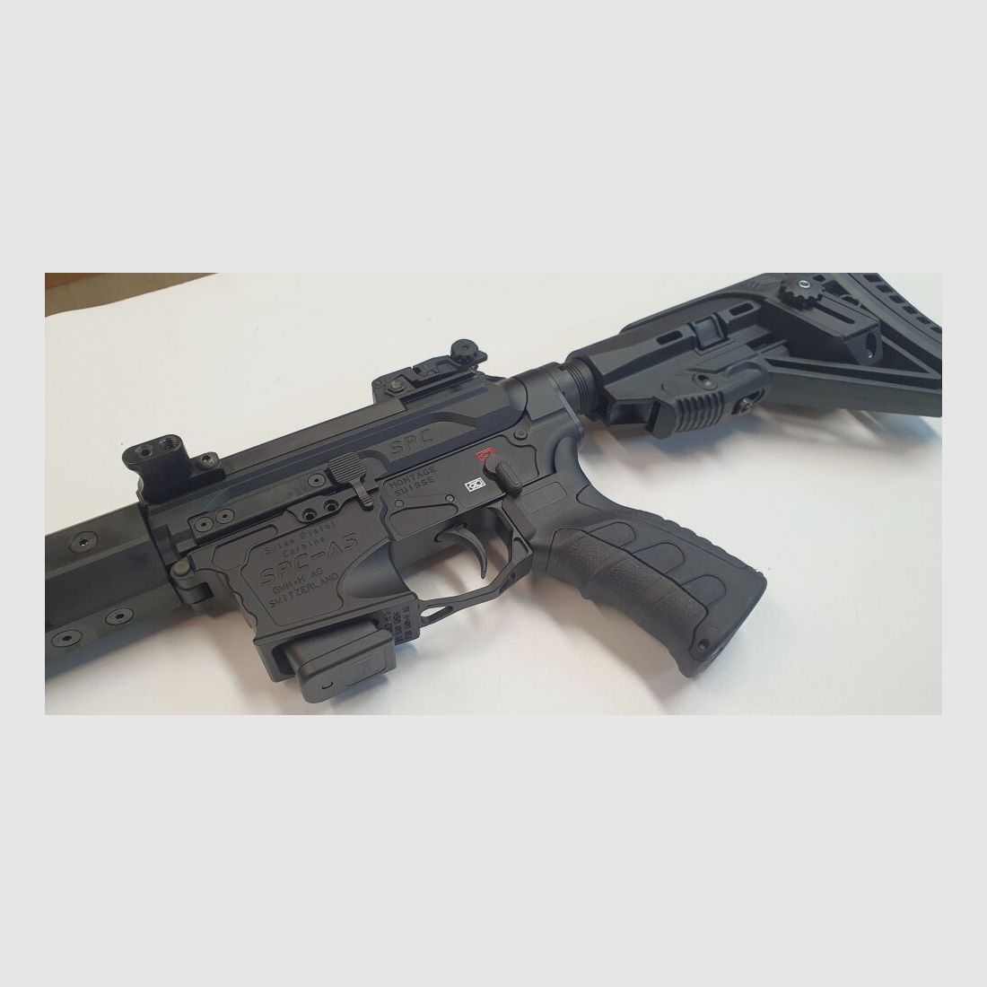 GWMH AG Selbstladebüchse GWMH SPC-SPORTER A5 10" (SWISS PISTOL CARBINE) BLACK Kal.9x19 AR15 Glock Magazin