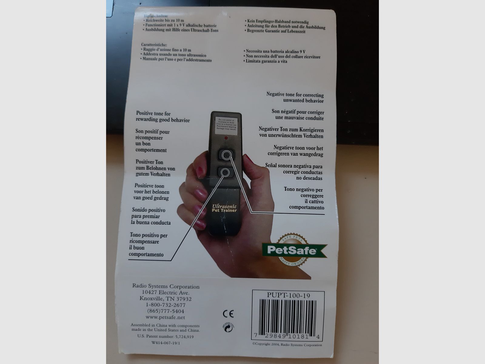 Marken PET - TRAINER Lob en Tadel, Ultraschall ZEER goed, + 1 Speciale RVS Zechenzange, Klinisch Geschikt, Als NIEUW