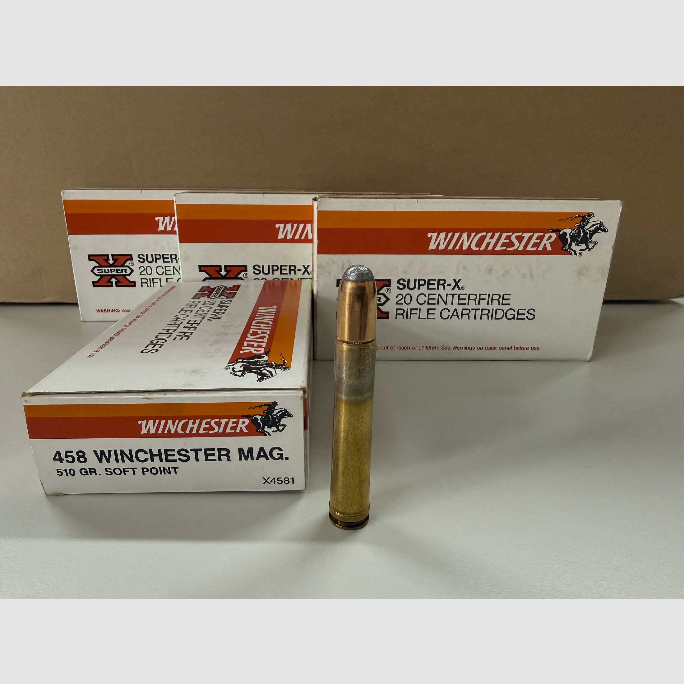 .458 Win Mag cartridges - Super X - 80 cartridges from one lot, afbeelding 1 van 3