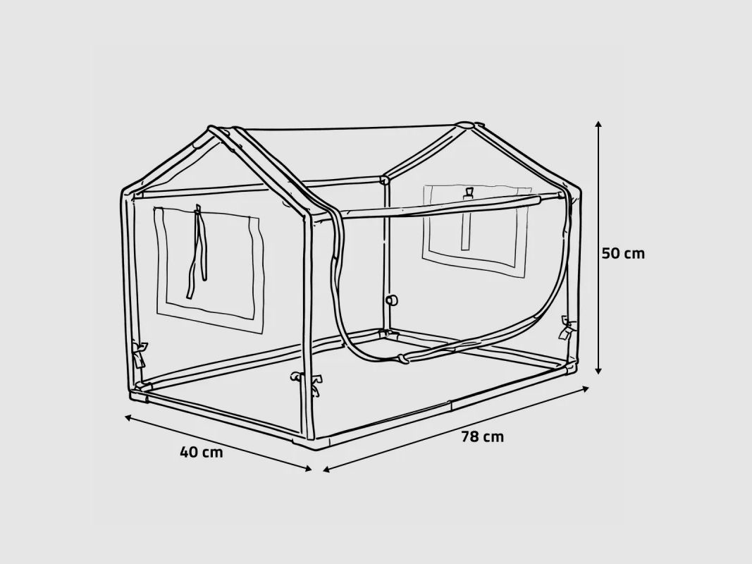 Plastic greenhouse metal frame 40x78x50cm, image 4 of 6
