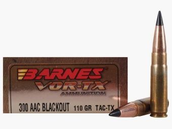 Barnes VOR-TX .300 AAC Blackout 110GR TAC-TX Flat Base 20 cartridges