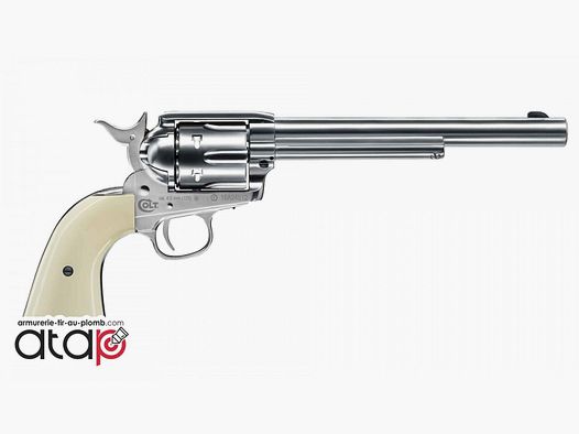 Colt SAA 45 Revolver À Bille Acier Canon 7,5" Couleur Nickel