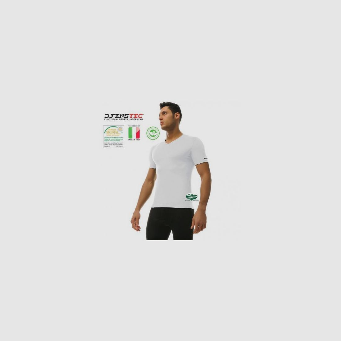 DFENSTEC V-Ausschnitt-Shirt weiß