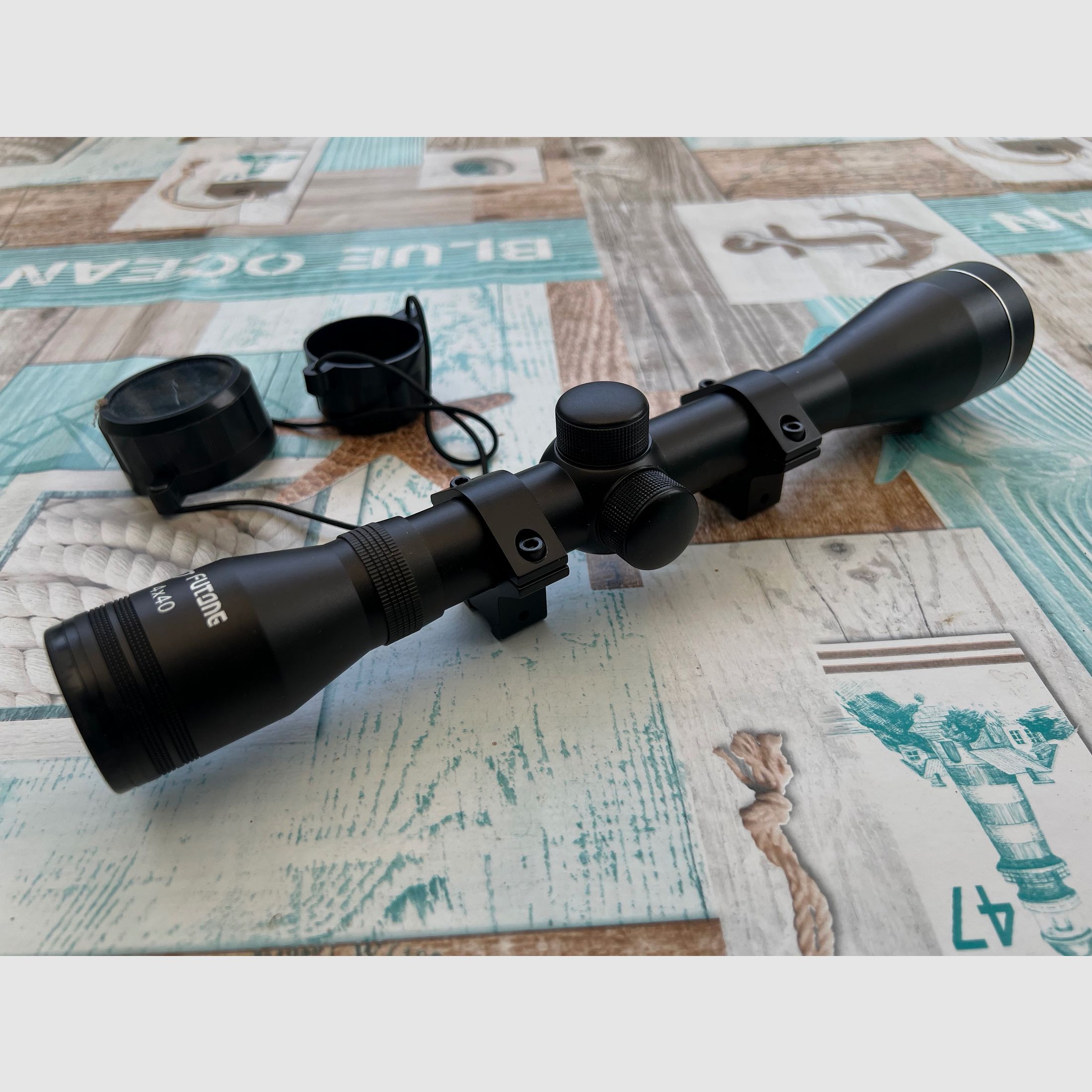 Zieloptik Futang 4 x 40 mit Mantage für 11 mm Prismenschine