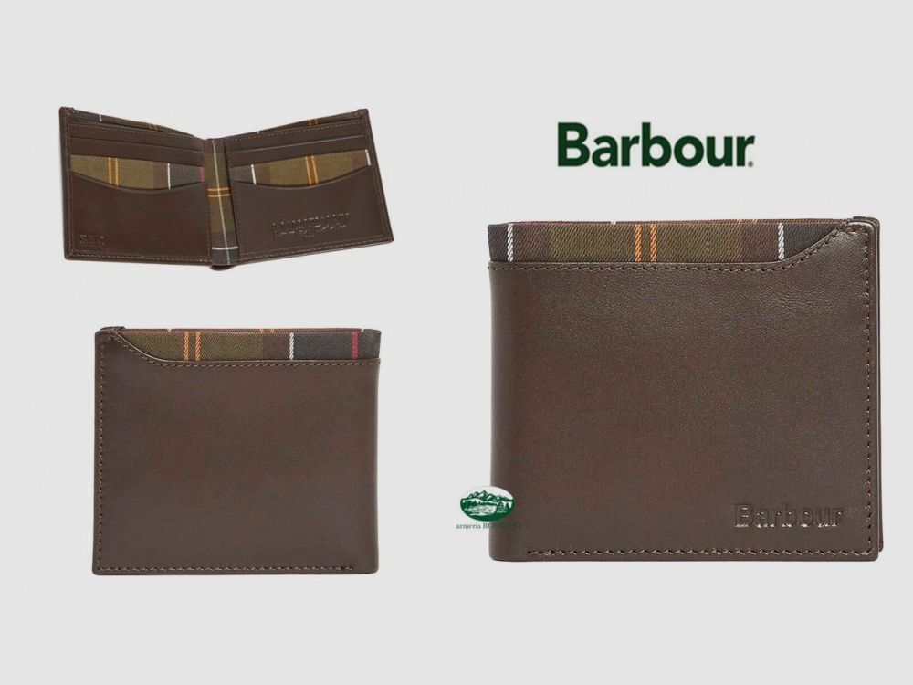 BARBOUR Brodick Lederbuch Geldbörse braun