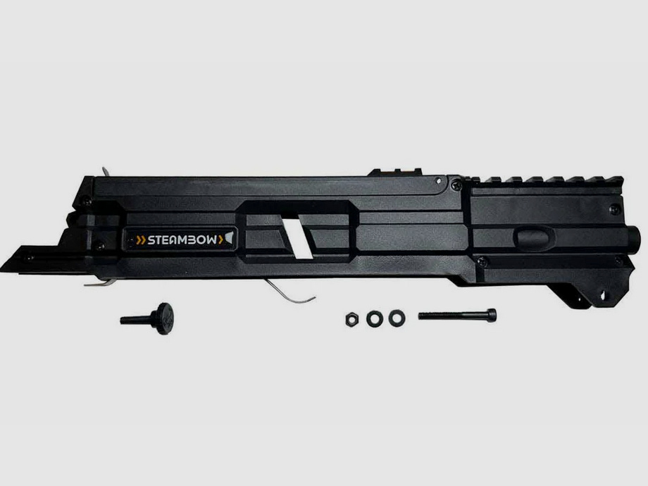 Steambow | AR-6 Stinger II - Chargeur en polymère pour 6 flèches, couvercle de chargeur avec Picatinny et autres accessoires