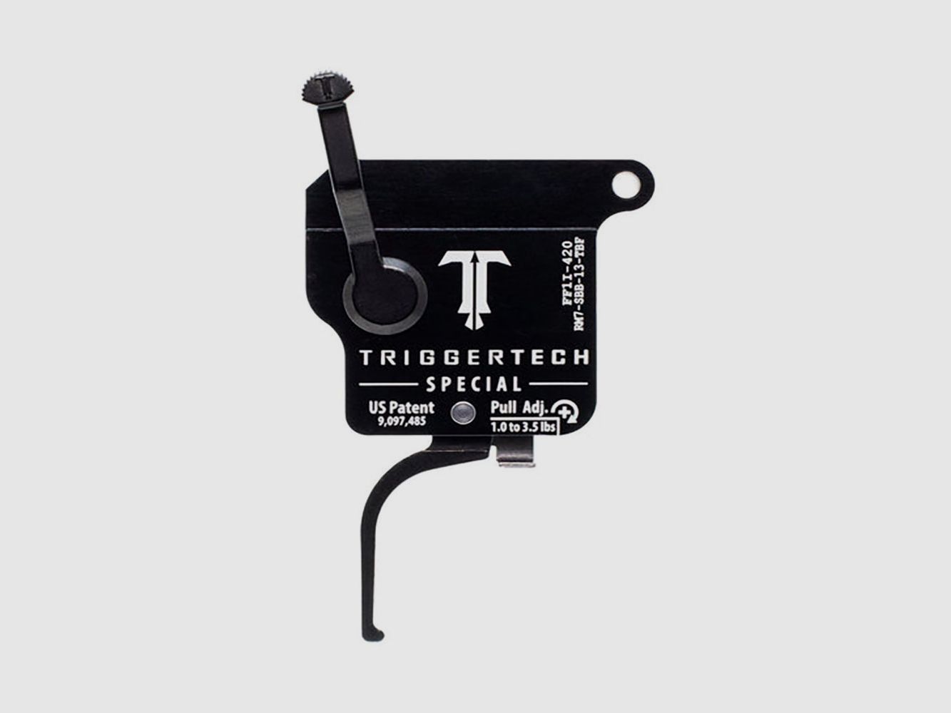 TRIGGERTECH Rem Modell 7 Special – Rechts – Gerade Flach (PVD Schwarz), Bild 1 von 4