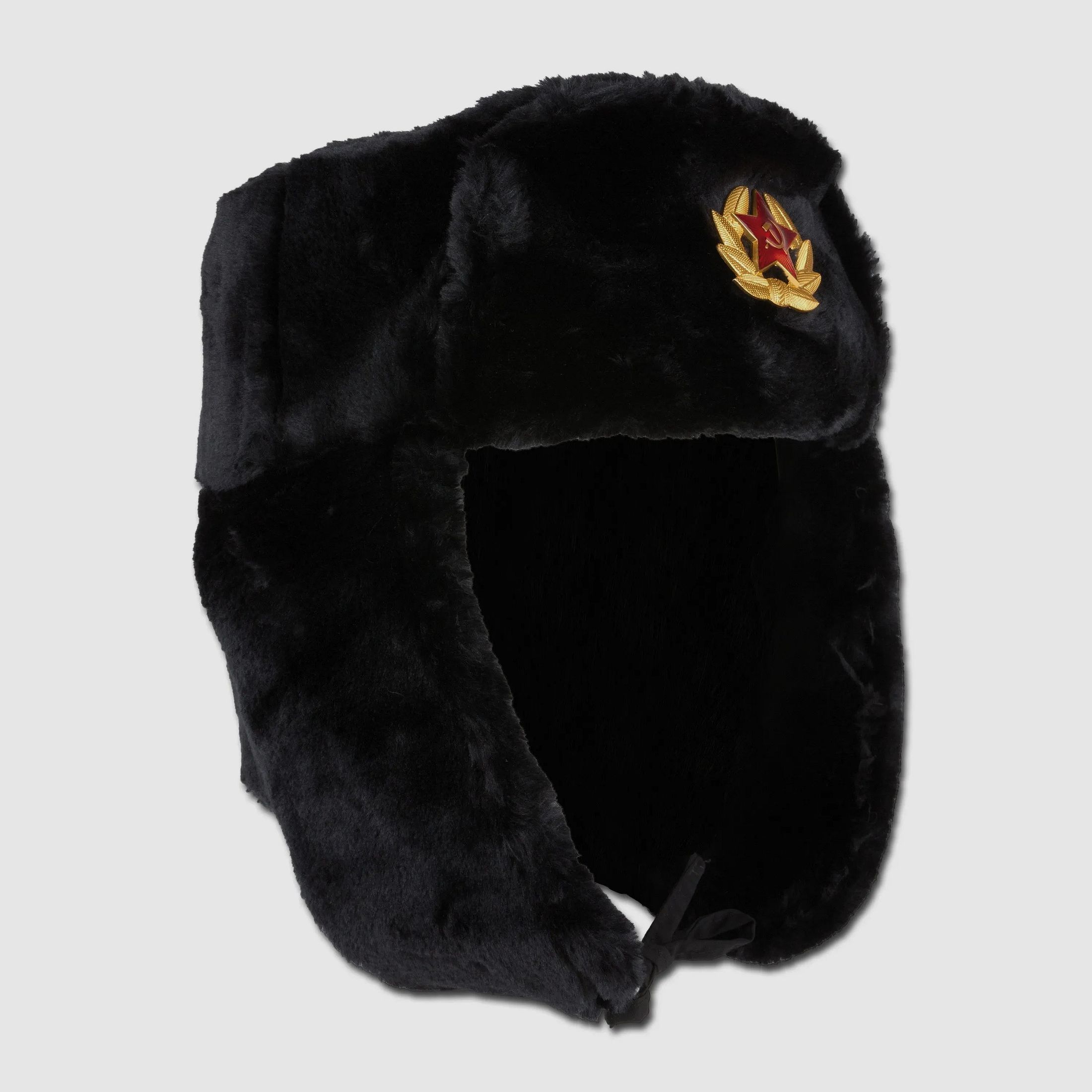 MFH MFH Russische Fellmütze mit Abzeichen schwarz