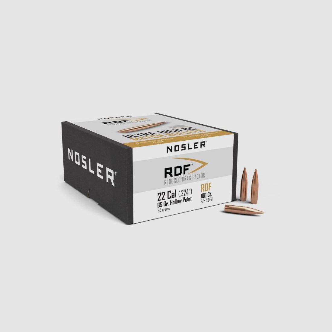 POCISKI NOSLER 22 HPBT RDF 85gr (100) .53441, zdjęcie 1 z 4