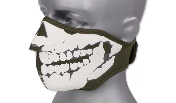 Máscara de neopreno 3D Skull – Verde OD – 219292-OD – 101 Inc., imagen 2 de 2