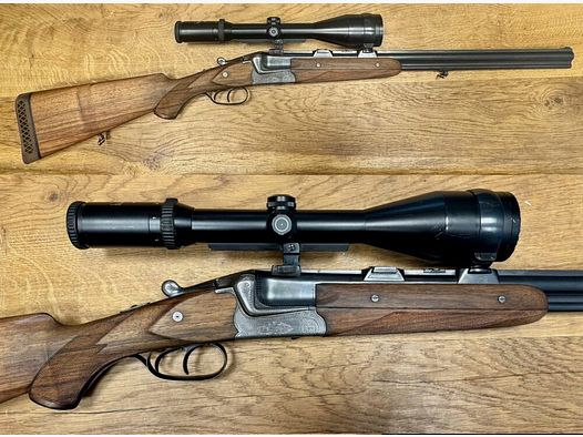 Gebr. Adamy Bühag Suhl double rifle with Schmidt & Bender scope