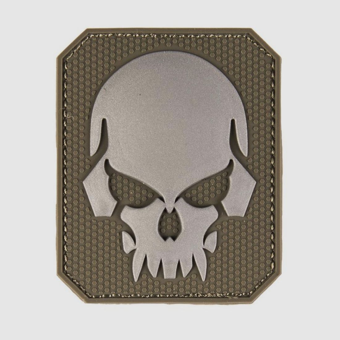 3D Skull PVC Patch oliv