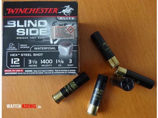 Winchester Winchester Stahl Schrotpatronen Blind Side 12/89-Körnung 3,5mm