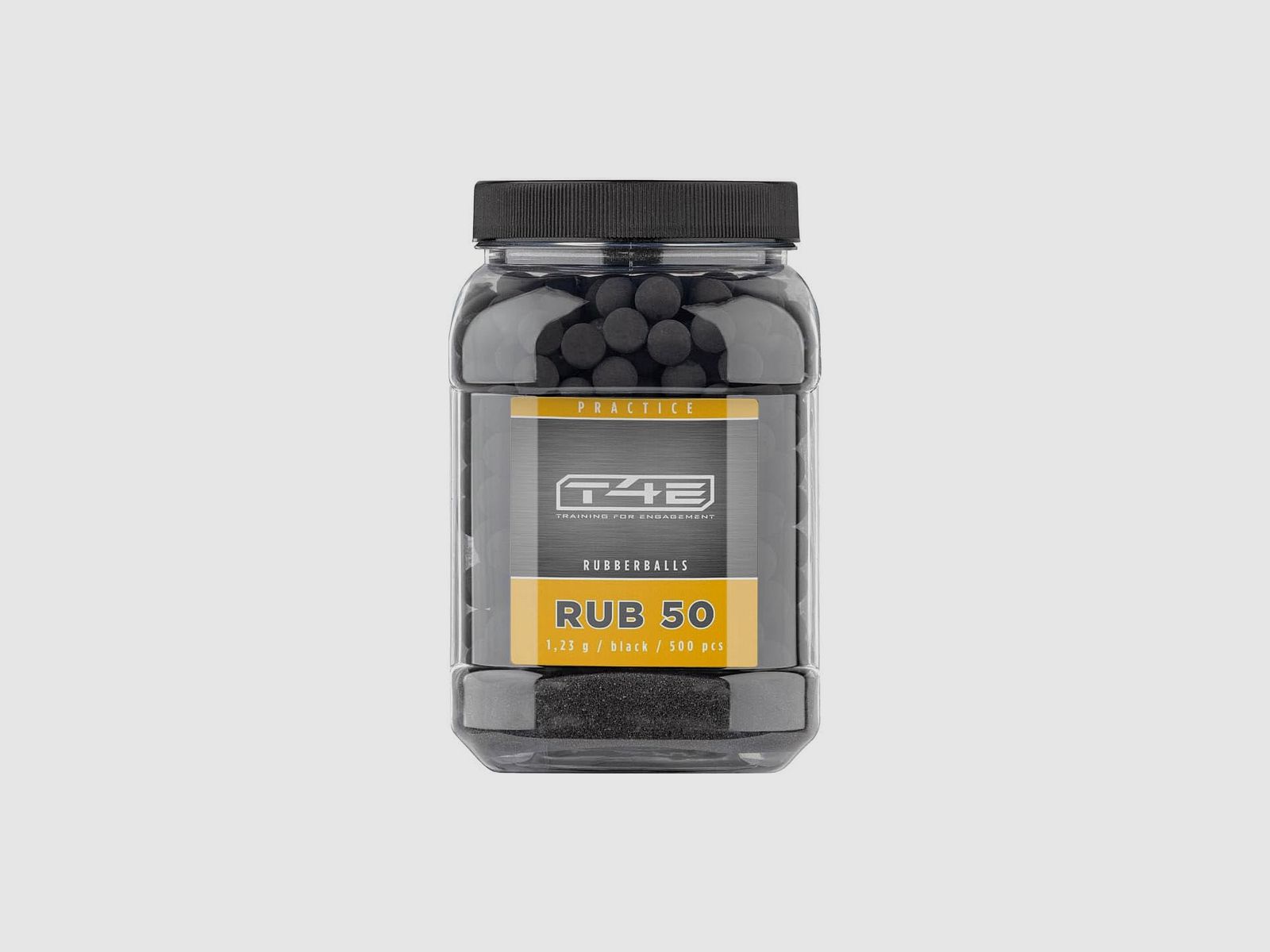 500 Gummigeschosse T4E Kal.50 matte schwarze Gummibälle