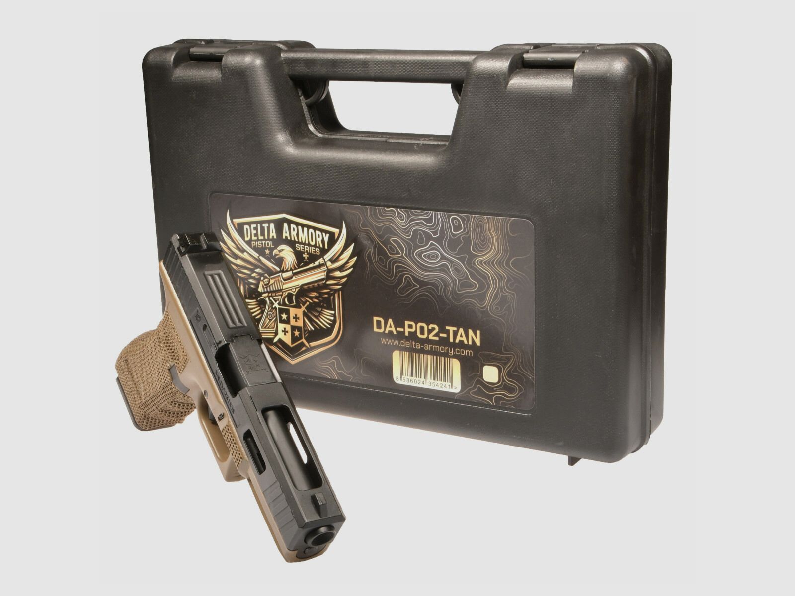 P02 GBB Airsoft Pistole in Tan | Delta Armory