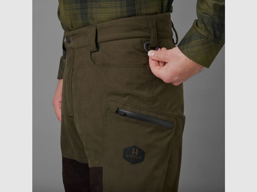 Härkila Driven Hunt HWS Lederhose willow green / shadow brown