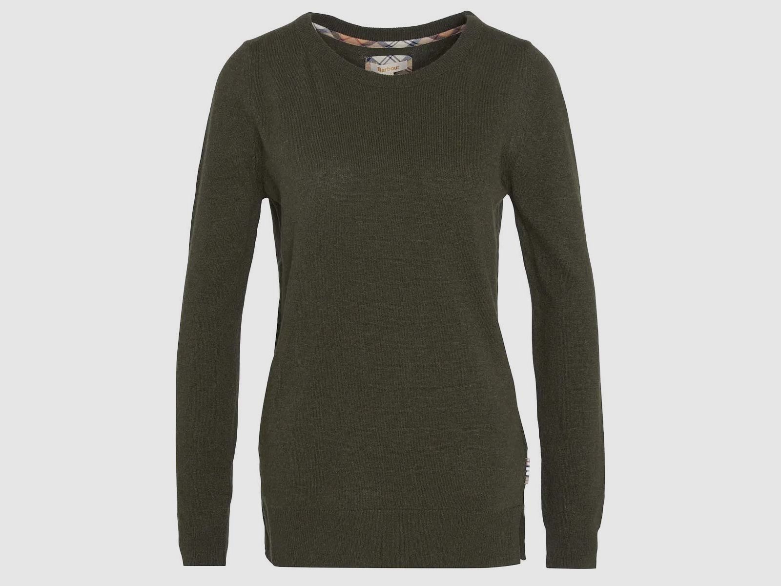 Barbour Pullover Pendle Crew Jumper Olive/ Hessian Tartan