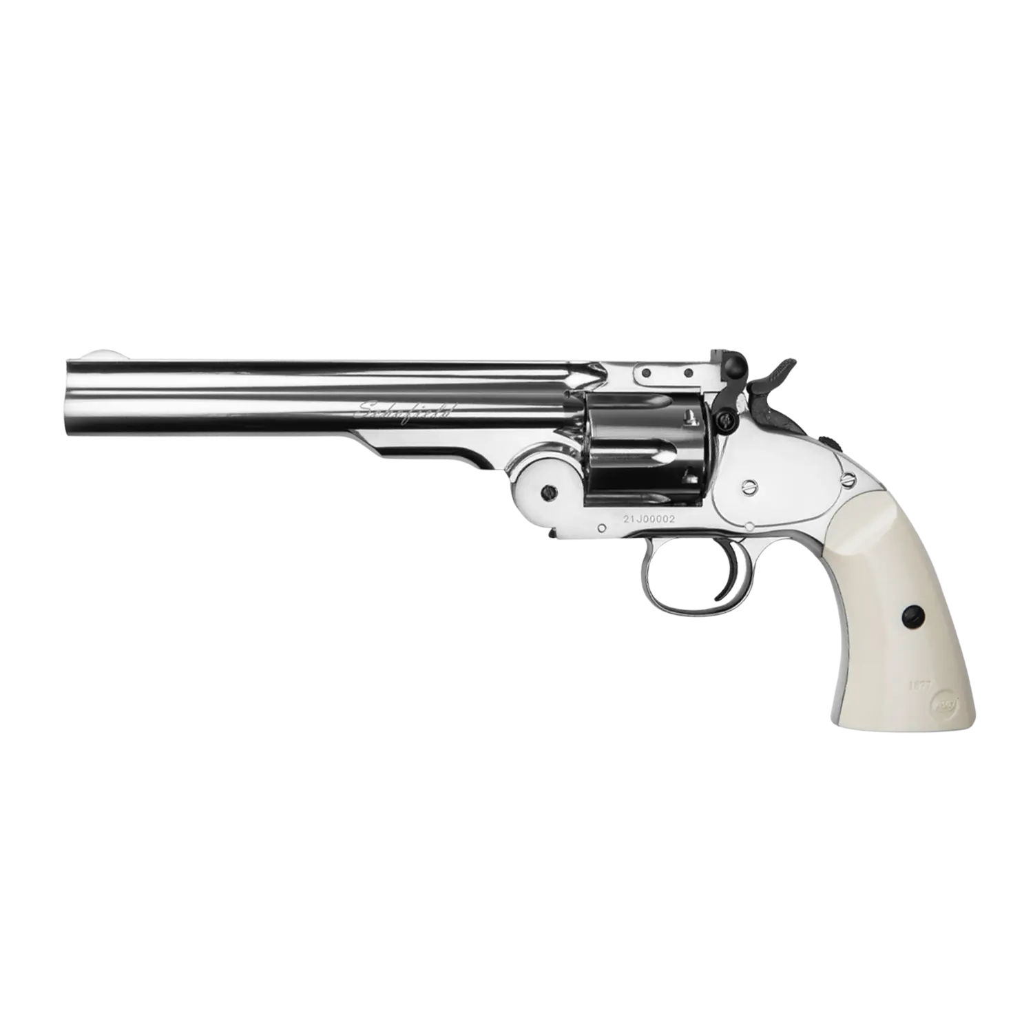 Schofield CO2 Revolver 6 Zoll NBB Silber & Ivory Kaliber 4,5mm BB
