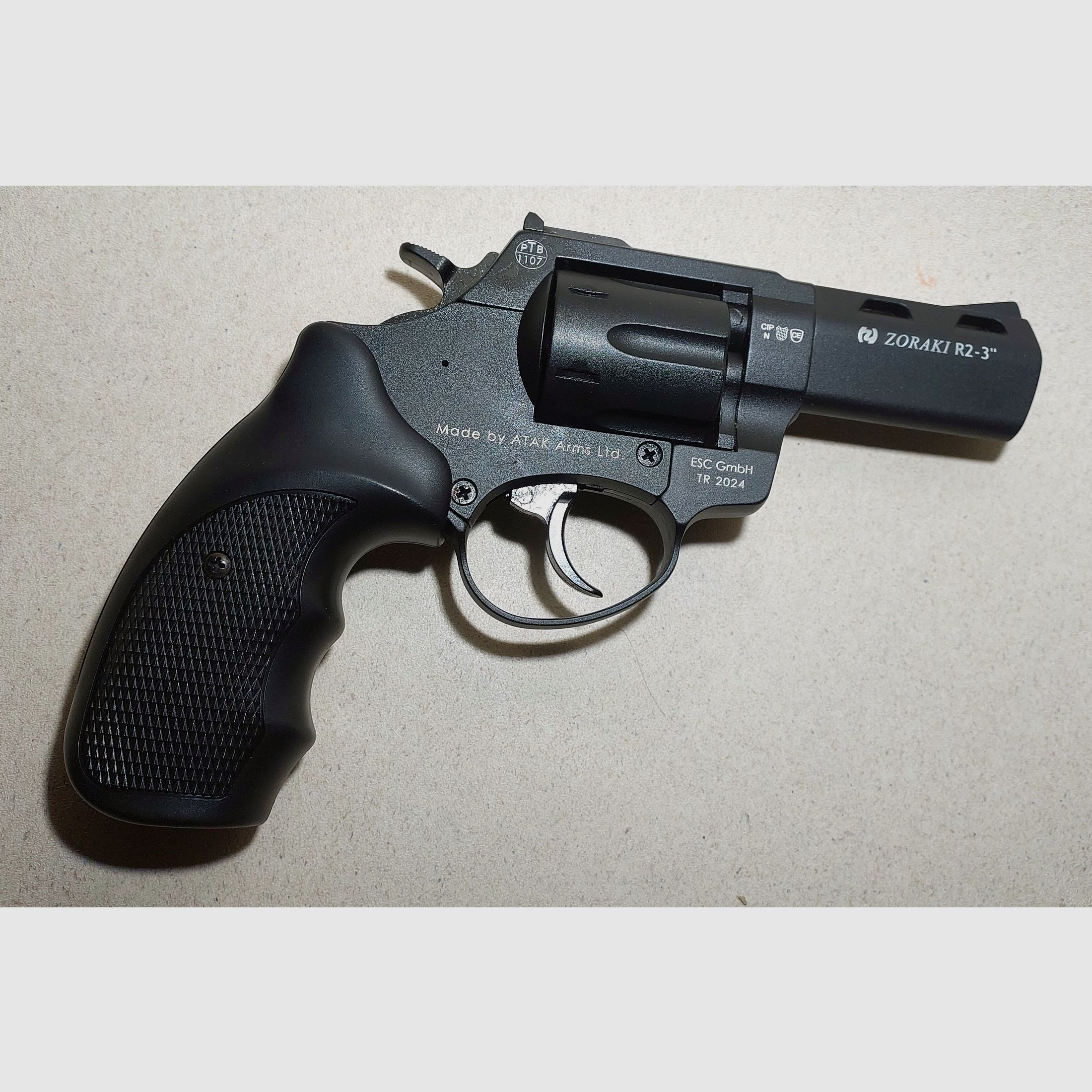 Zoraki R2 3 Zoll Schreckschuss Revolver (PTB 1107) Kal. 9mm R.K. schwarz - NEUWERTIG!