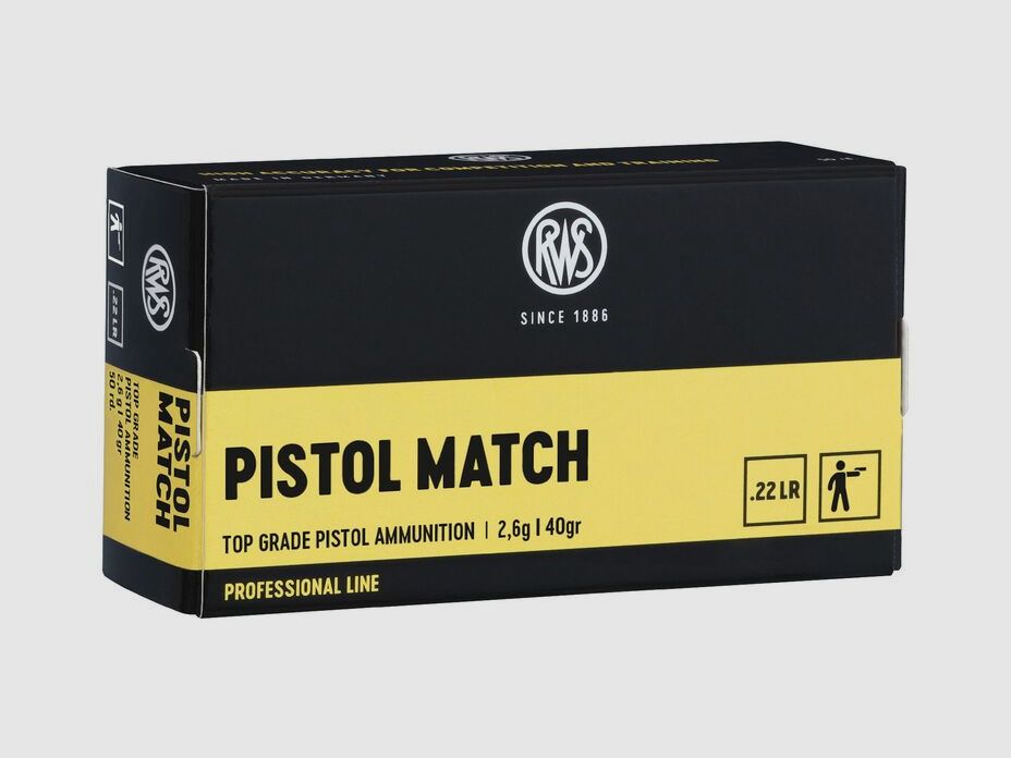 RWS Pistol Match .22 LR 40GR LRN 50 cartucce