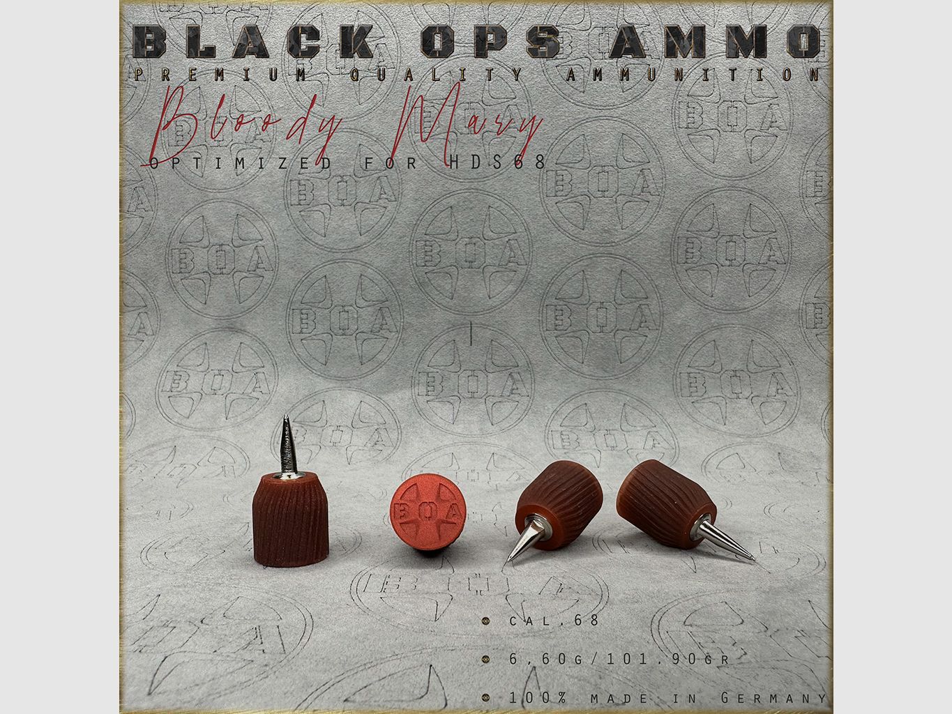 8x Bloody Mary BLACK OPS AMMO Airgun TS HDS 68 Cal.68 Munición HDS68 TS68