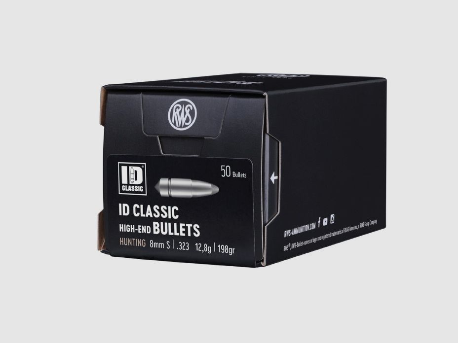 RWS Proiettili ID CLASSIC .323/8mmS 12,8g/198gr – 50 pz