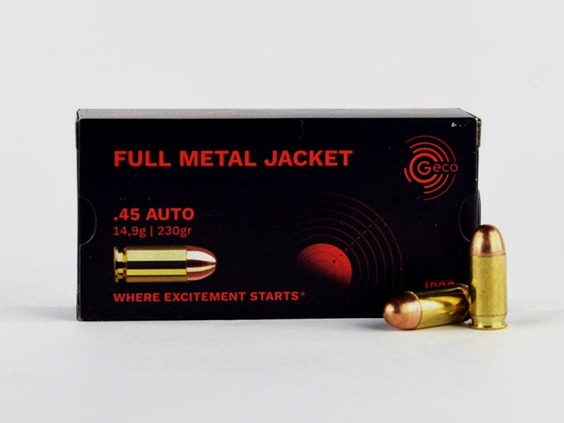 GECO .45 Auto (.45 ACP), Pełnopłaszczowy Okrągły Nos 230 grs 1 Opakowanie (50 Strzałów po 0,658 €*)