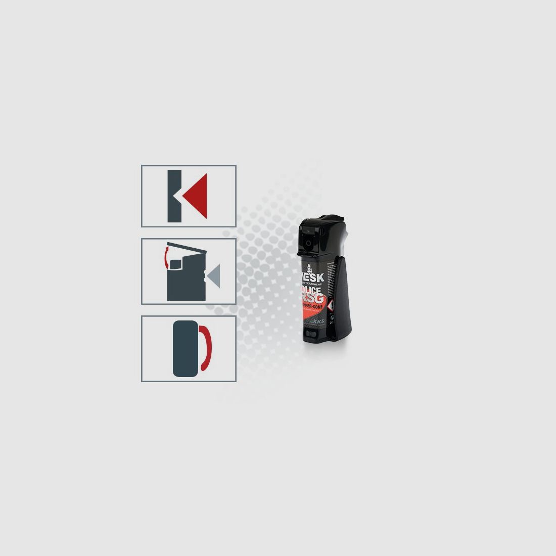 Pfefferspray VESK RSG Police Pocket mit Clip 20 ml Breitstrahl