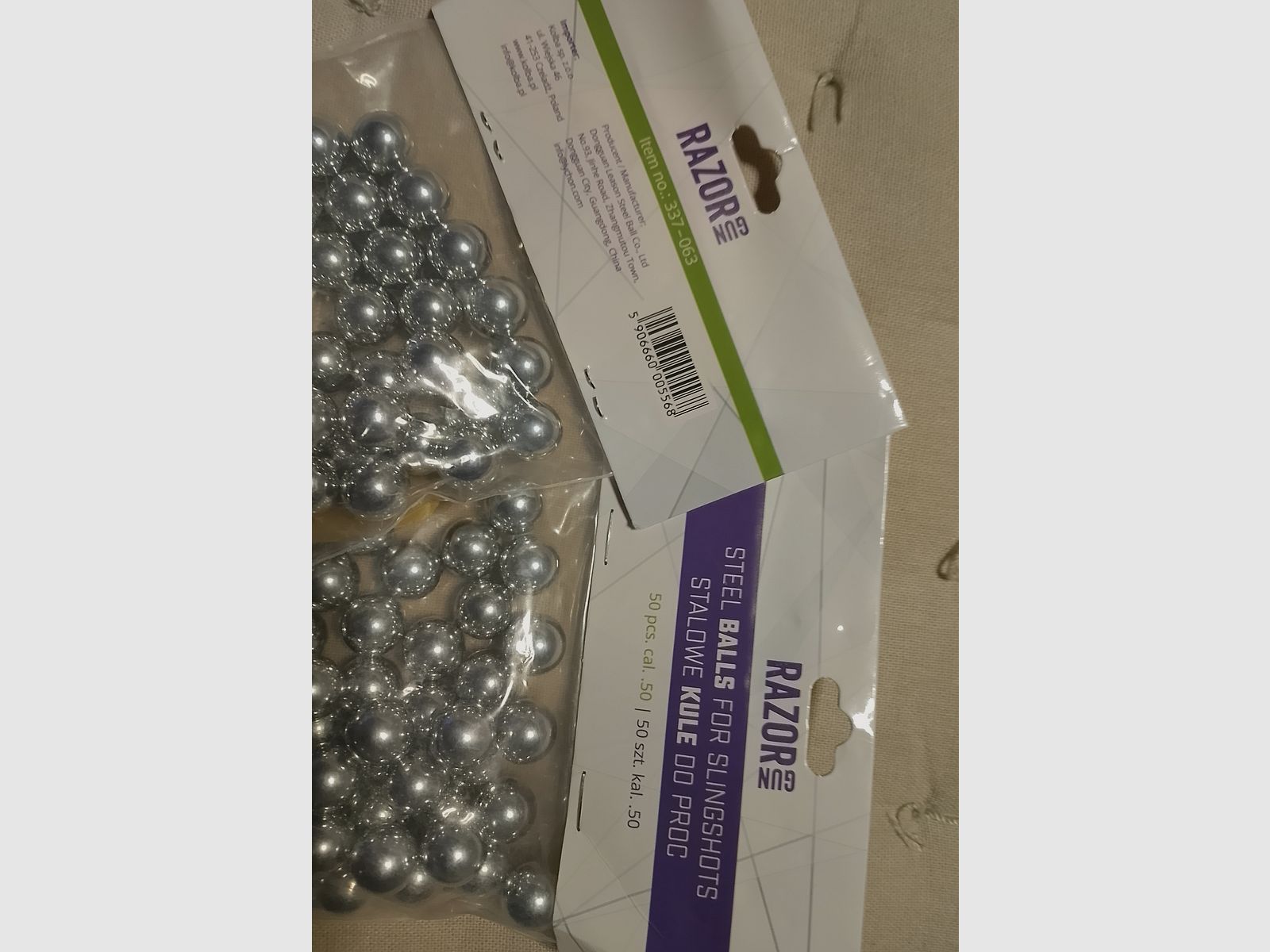 Stalen ballen stahl Kugeln slinger kaliber .50 12,6mm Razor Gun nieuw